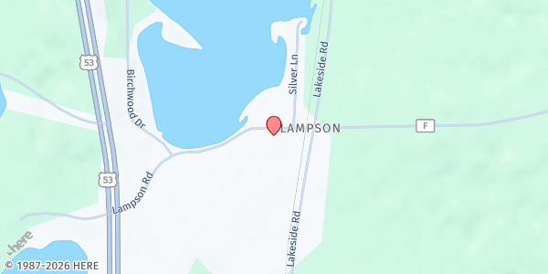 Map showing Mobile Food Pantry-Brooklyn at W5523 Co. Hwy. F, Trego, WI