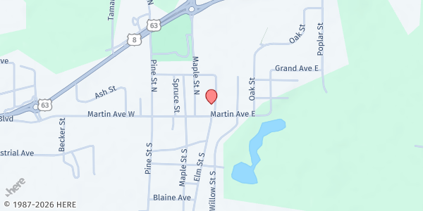 Map showing Turtle Lake Area Food Pantry at 111 Elm St. S., Turtle Lake, WI