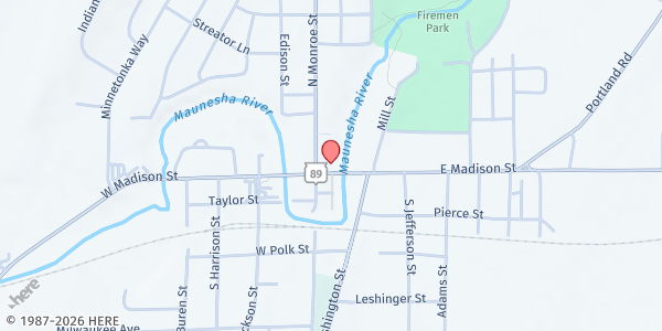 Map showing Dane County Food Pantries - Waterloo at 117 E Madison St., Waterloo, WI