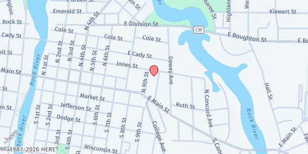 Map showing Watertown Food Pantry at 209 N 9th St, Watertown, WI