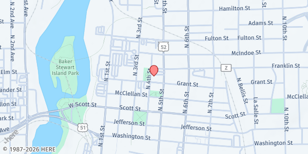Map showing First Presbyterian Church Food Pantry at 406 Grant St., Wausau, WI
