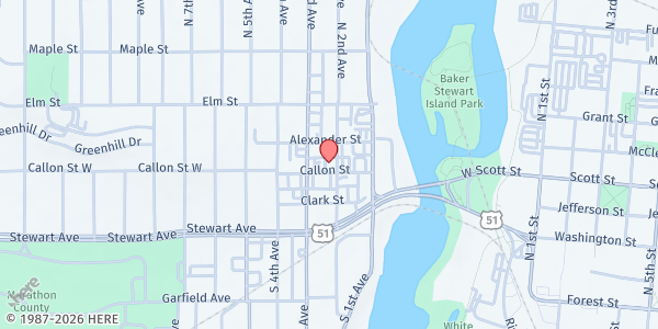 Map showing Salvation Army - Wausau at 202 Callon St., Wausau, WI