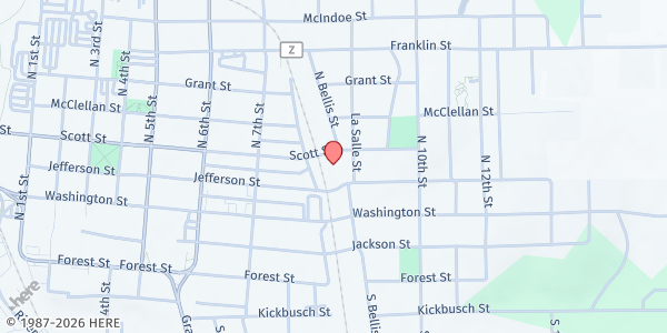 Map showing The Neighbor's Place at 745 Scott St., Wausau, WI