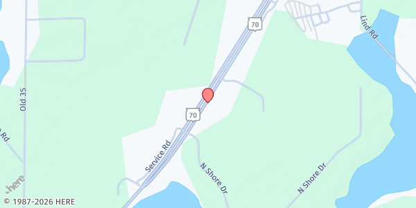 Map showing Ruby's Food Shelf at 24534 WI 70, Webster, WI