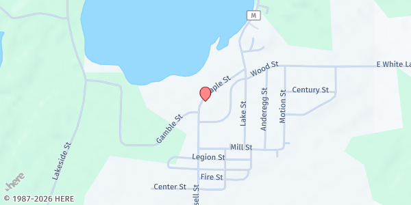 Map showing White Lake Area Christian Food Pantry at 638 Bissell St., White Lake, WI