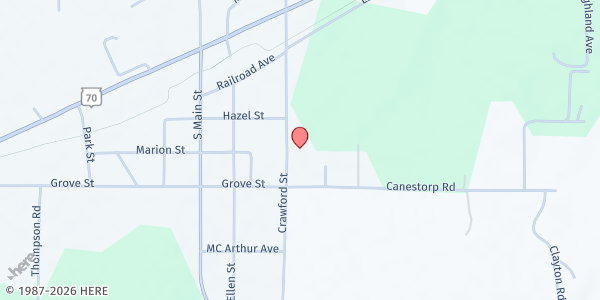 Map showing Winter Community Table - Winter Fire Department at 5130 N. Crawford, Winter, WI