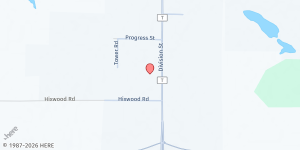 Map showing Community Alliance Church Food Pantry at 111 Division St., Withee, WI