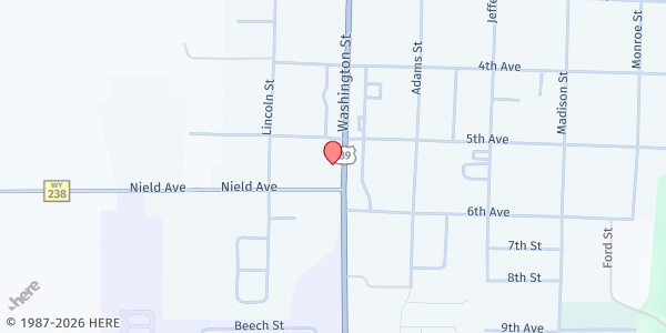 Map showing Salt River Senior Center at 540 S Washington St, Afton, WY