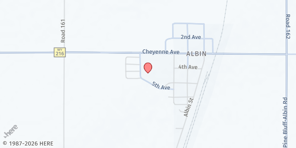 Map showing Albin Community Center at 430 5th Ave, Albin, WY
