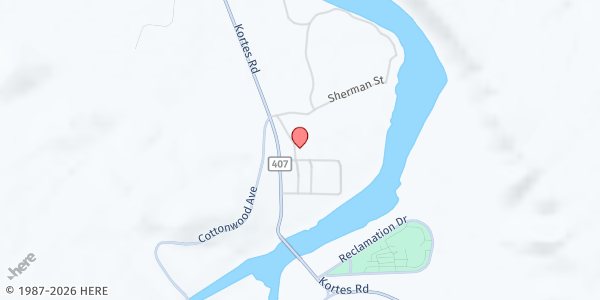 Map showing Alcova Community Church at 21925 Kortes Rd, Alcova, WY