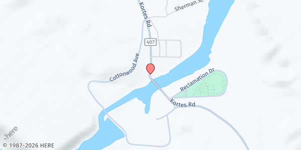 Map showing Alcova Food Pantry at 21295 Kortes Rd, Alcova, WY