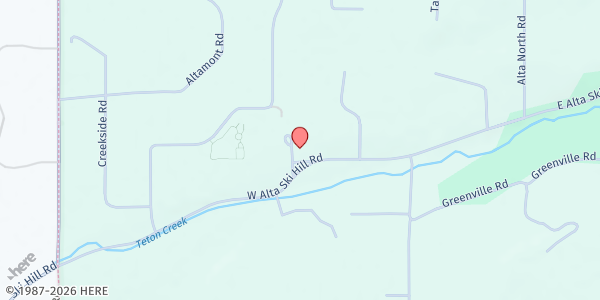 Map showing St Francis of the Tetons Church at 20 Alta School Rd, Alta, WY