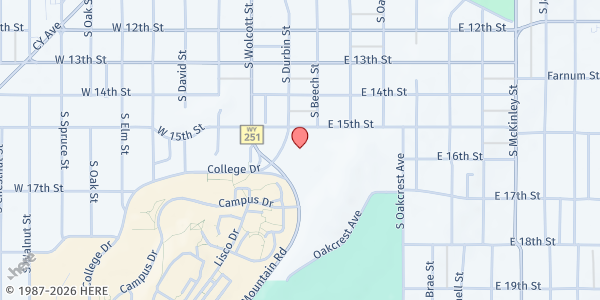 Map showing Casper Family Ymca - Food Distribution Center at 315 E 15th St, Casper, WY