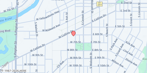 Map showing Community Action Partnership - Casper at 606 S David St, Casper, WY