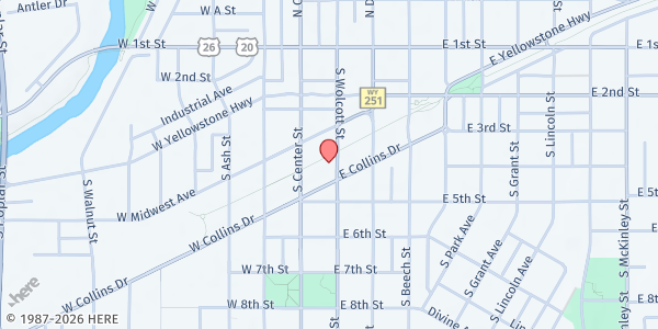Map showing Joshua's Storehouse at 334 S Wolcott St, Casper, WY