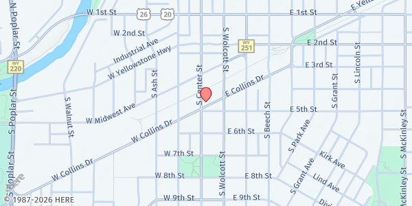 Map showing The Salvation Army Goodstein Hope Center at 441 S Center St, Casper, WY