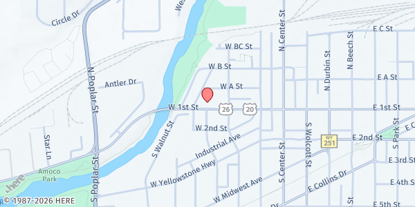 Map showing Wyoming Food for Thought Project - Casper at 420 W 1st St, Casper, WY