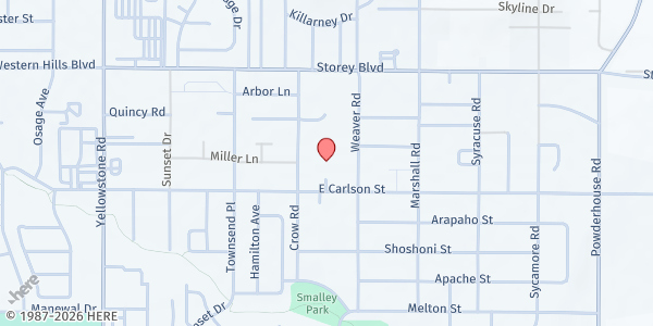 Map showing Element Church Food Pantry at 600 E Carlson St #201, Cheyenne, WY