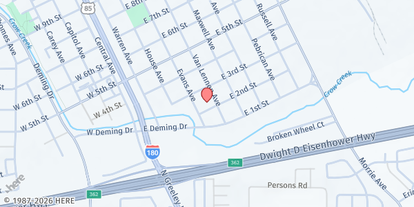 Map showing St. Joseph's Food Pantry at 206 Van Lennen Ave, Cheyenne, WY