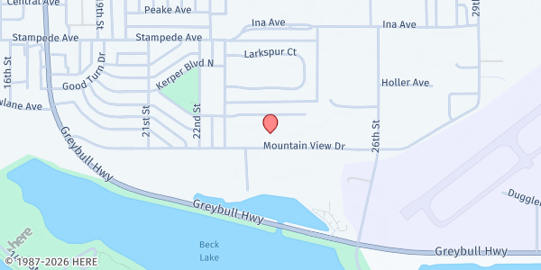 Map showing Manna House at 2343 Mountain View Dr, Cody, WY