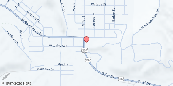 Map showing St. Thomas Episcopal Church - Dubois at 9 S 1st St, Dubois, WY