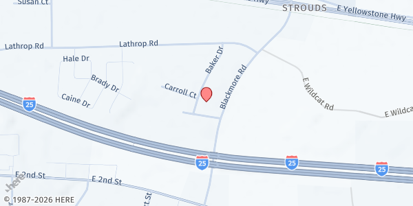 Map showing Wyoming Food Bank - Evansville at 5150 Reserve Drive, Evansville, WY
