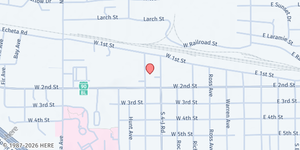 Map showing Way Station at 114 S 4-J Rd, Gillette, WY