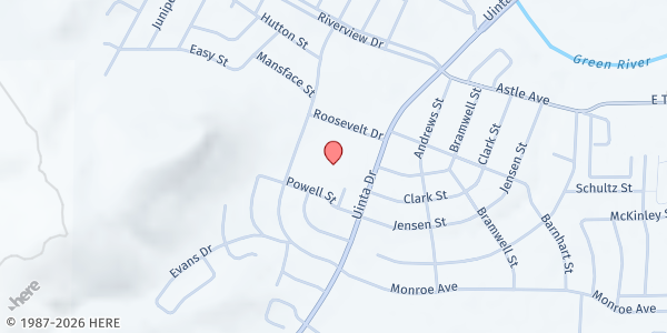 Map showing Food Bank Sweetwater Green River at 550 Uinta Drive Suite F, Green River, WY