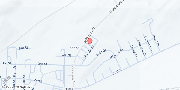 Map showing Heart of Hanna Food Pantry at 6 Miner Plaza, Hanna, WY