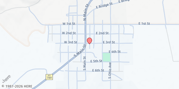 Map showing God's Pantry - Hudson at 101 E 3rd St, Hudson, WY