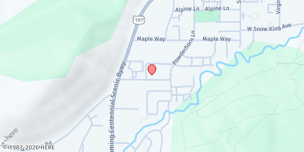 Map showing Aspen Meadows Apartments at 1195 Meadowlark Lane, Jackson, WY