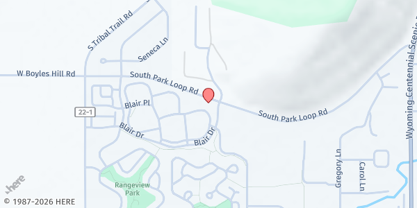 Map showing Blair Place Apartments at 145 Blair Dr, Jackson, WY