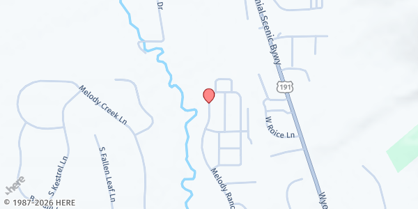 Map showing FFC South at Melody Ranch Parking Lot, Jackson, WY