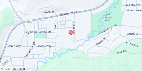 Map showing Teton County Library Food Pantry at Teton County Library, Jackson, WY