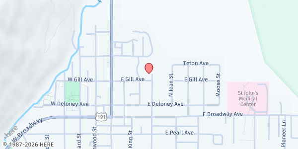 Map showing Teton County Recreation Center Food Pantry at Teton County Recreation Center, Jackson, WY