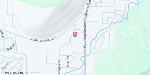 Map showing The Timbers Apartments at 1140 Gregory Lane, Jackson, WY