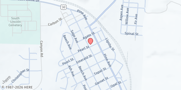 Map showing Kemmerer Area Food Bank - St. James Episcopal Church at 506 Cedar Ave, Kemmerer, WY