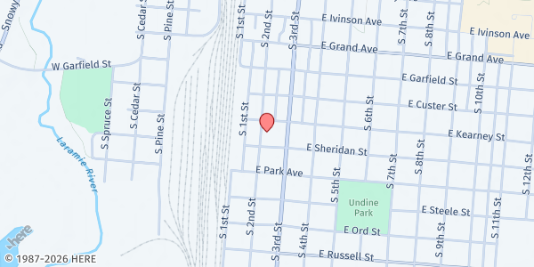 Map showing Albany County WIC Program at 609 S 2nd St, Laramie, WY