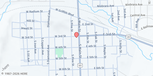 Map showing Visit Lusk at 302 S Main, Lusk, WY