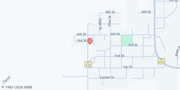 Map showing From the Heart Ministries at 325 West St, Mountain View, WY