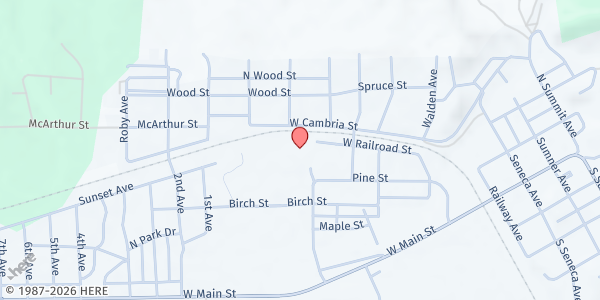 Map showing BREAD Inc. at 627 Pine St., Newcastle, WY