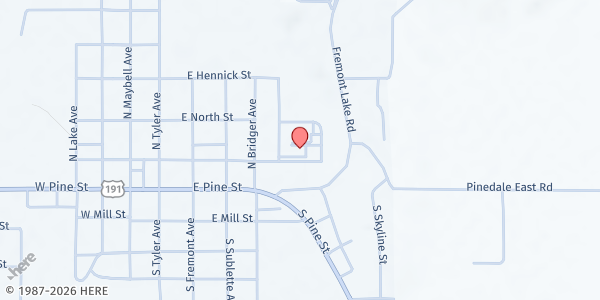 Map showing Pinedale Pop-Up/Mobile Resource at 425 E Magnolia St, Pinedale, WY