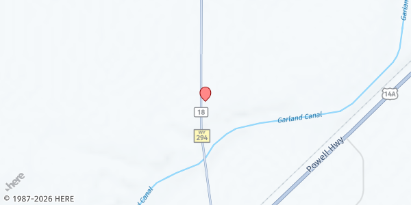 Map showing Faith Community Church at 1267 Rd 18, Powell, WY