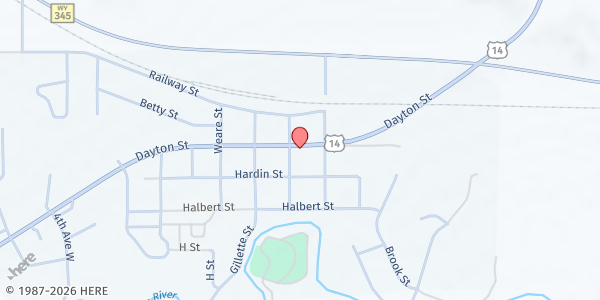 Map showing Ranchester Church of Christ at 254 US-14, Ranchester, WY