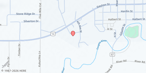 Map showing The Church of Jesus Christ of Latter-day Saints - Ranchester at 1066 Big Horn Dr, Ranchester, WY