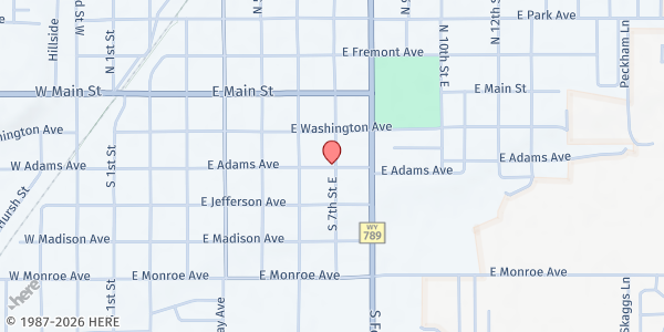 Map showing Foundations for Nations - Riverton at 702 E Monroe Ave, Riverton, WY