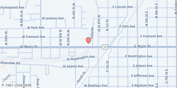 Map showing The NA477 Program (Sweetgrass Food Lodge) at 230 West Main, Riverton, WY