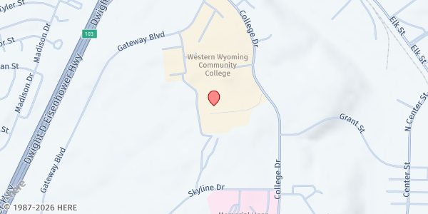 Map showing Western Wyoming Community College - Storehouse at 2500 College Drive, Rock Springs, WY