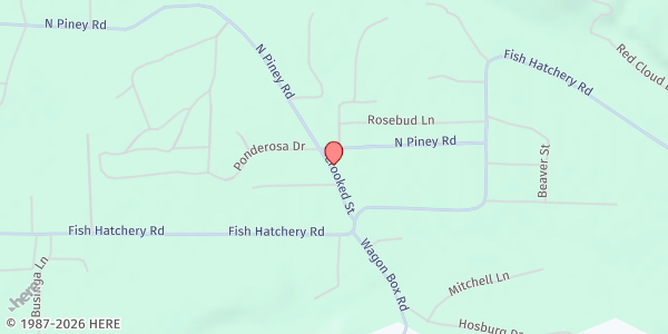 Map showing Story/Banner Community Food Pantry at 13 Crooked St., Story, WY