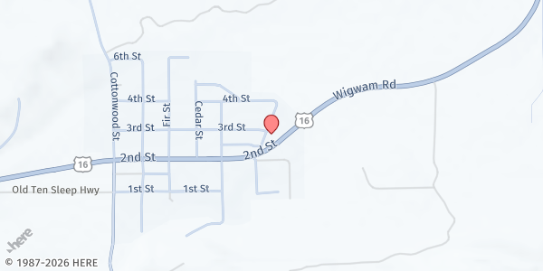Map showing Mountain View Assembly at 501 2nd St, Ten Sleep, WY